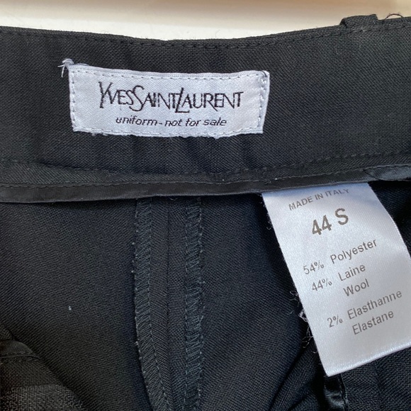 Vintage Yves Saint Laurent Pants Women US 6-8 Med Black Wool Italy 90s Uniform - Picture 11 of 14